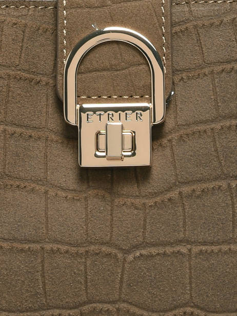 Sac Porté Main M Equestre Croco Cuir Etrier Marron equestre croco EEQC142M vue secondaire 4